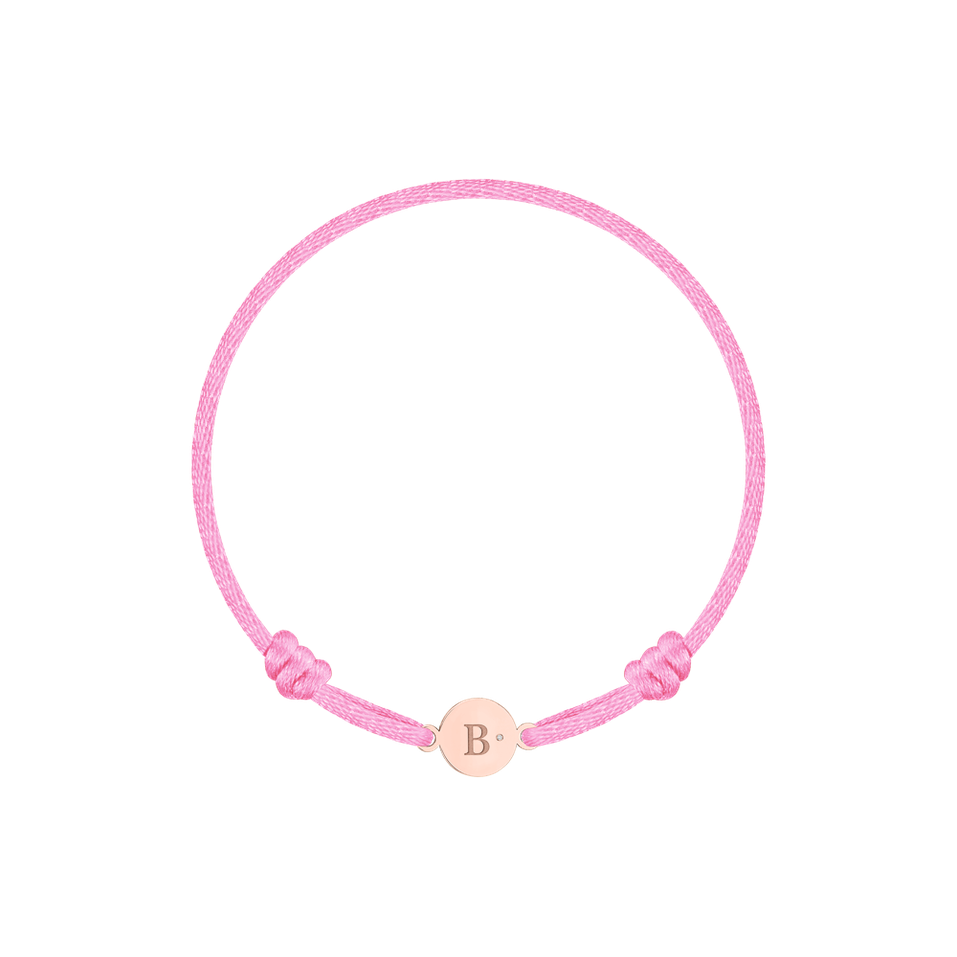 Children's diamond bracelet Circle Letter B