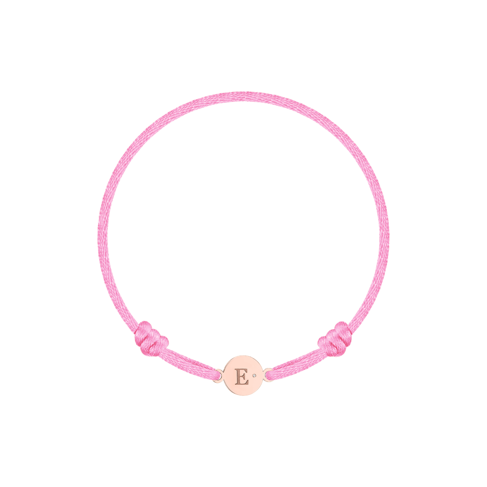 Children's diamond bracelet Circle Letter E