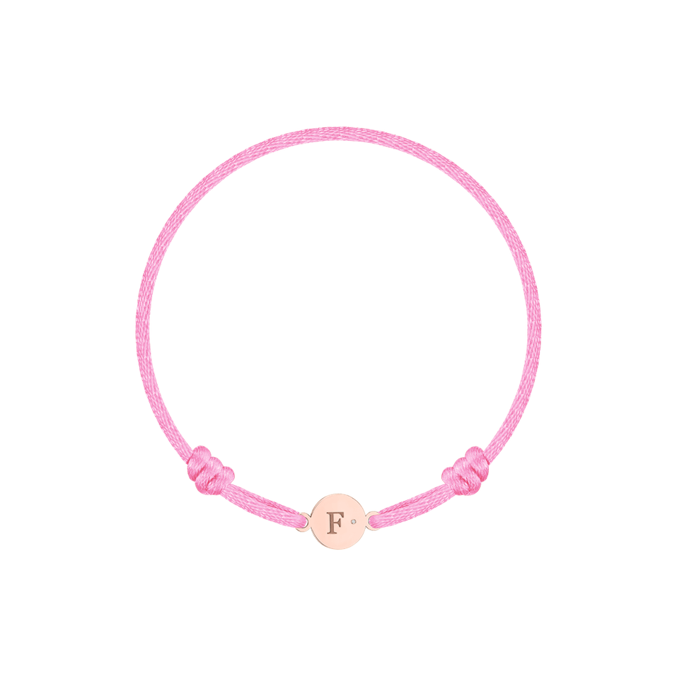 Children's diamond bracelet Circle Letter F