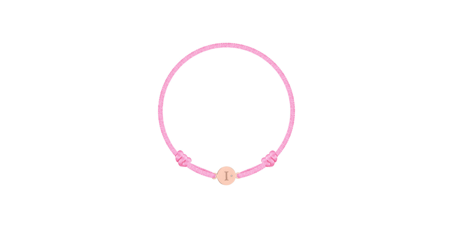 Children's diamond bracelet Circle Letter I