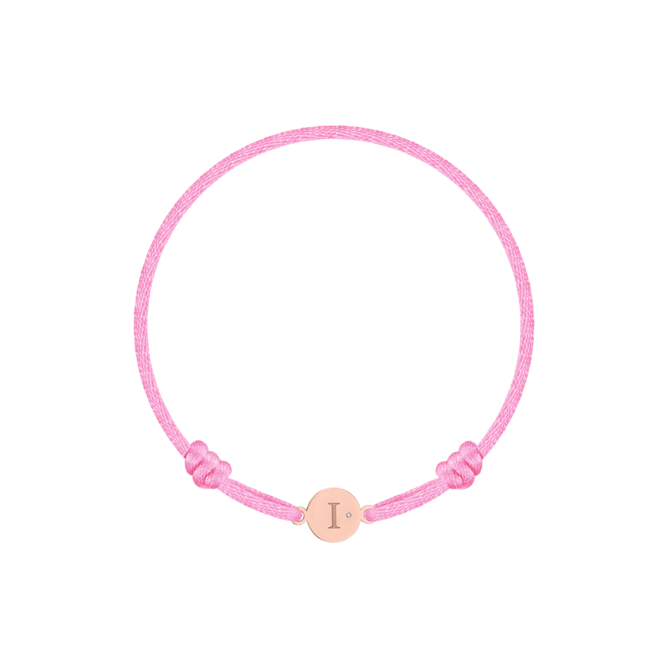 Children's diamond bracelet Circle Letter I