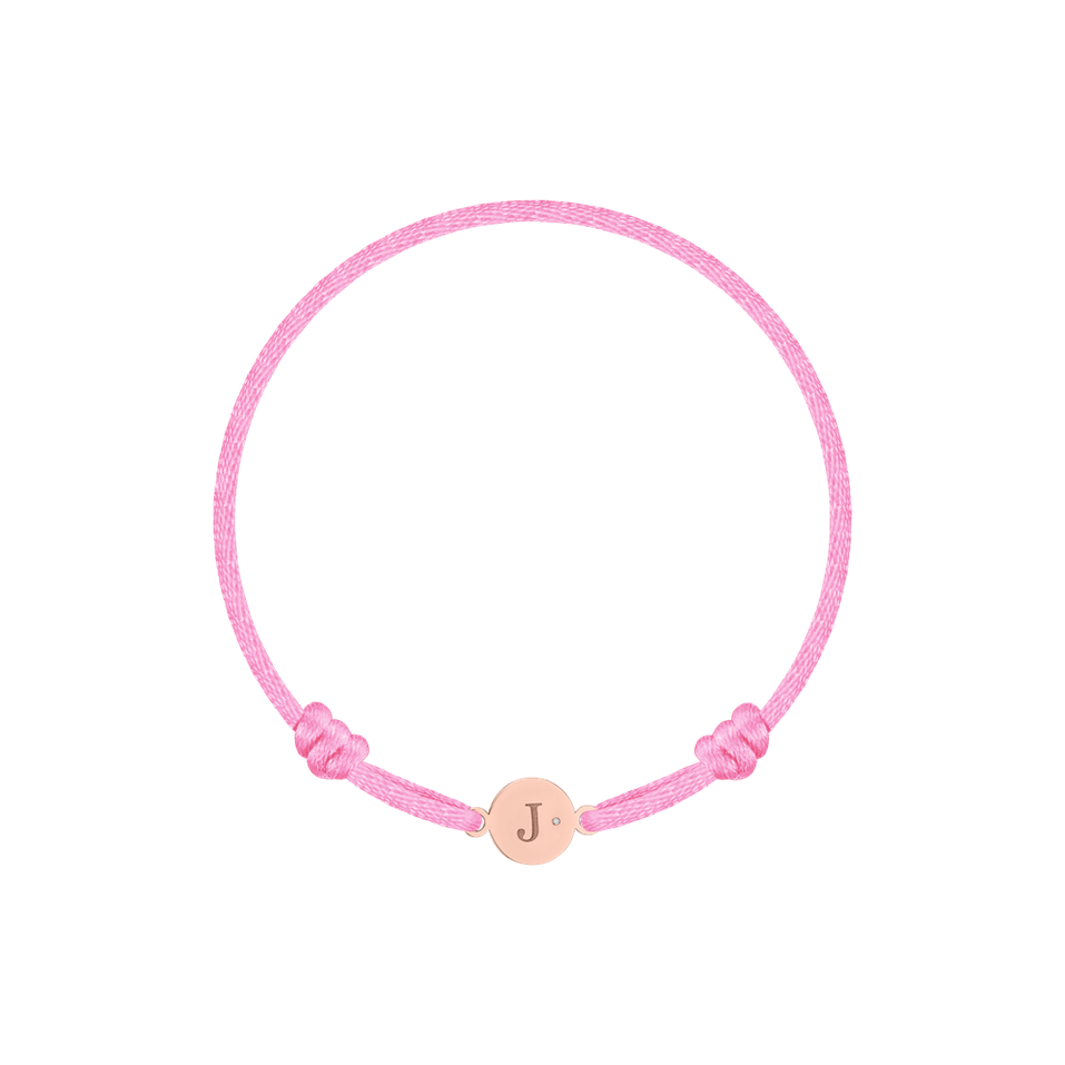 Children's diamond bracelet Circle Letter J