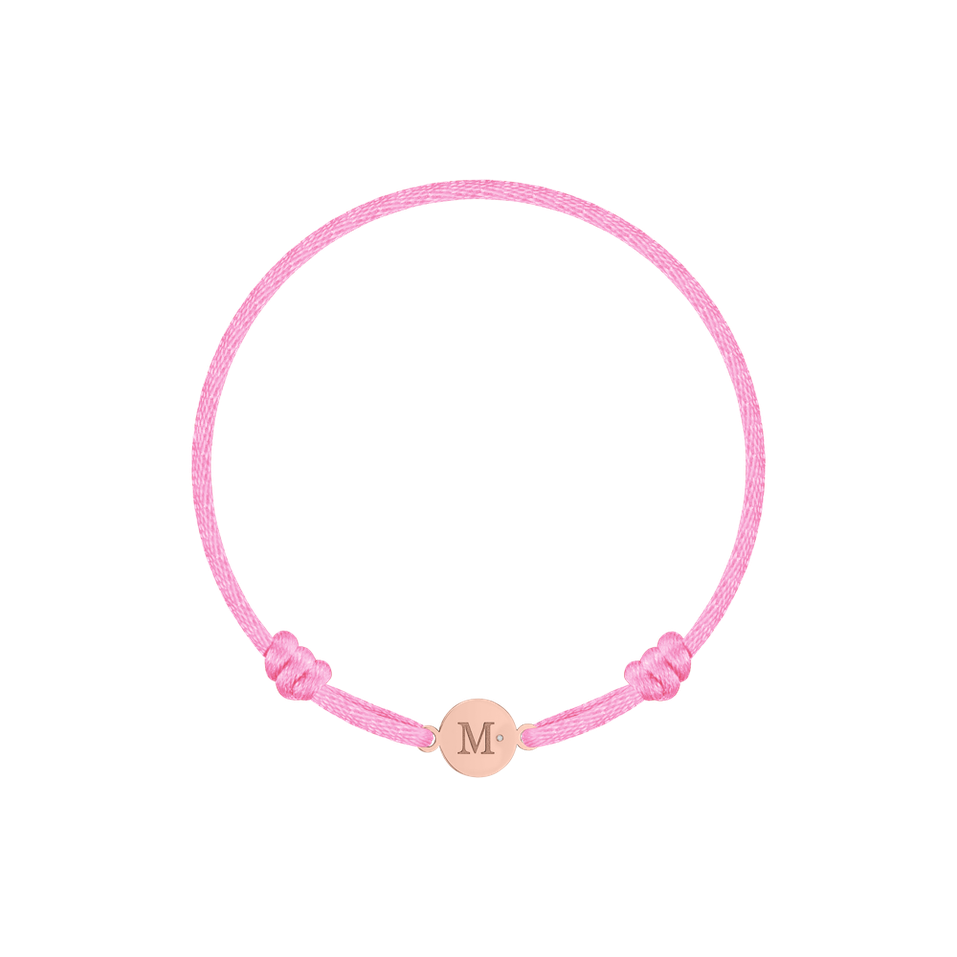 Children's diamond bracelet Circle Letter M