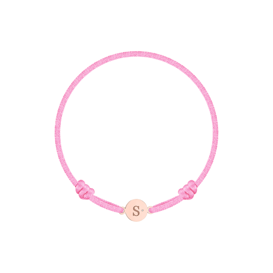 Children's diamond bracelet Circle Letter S