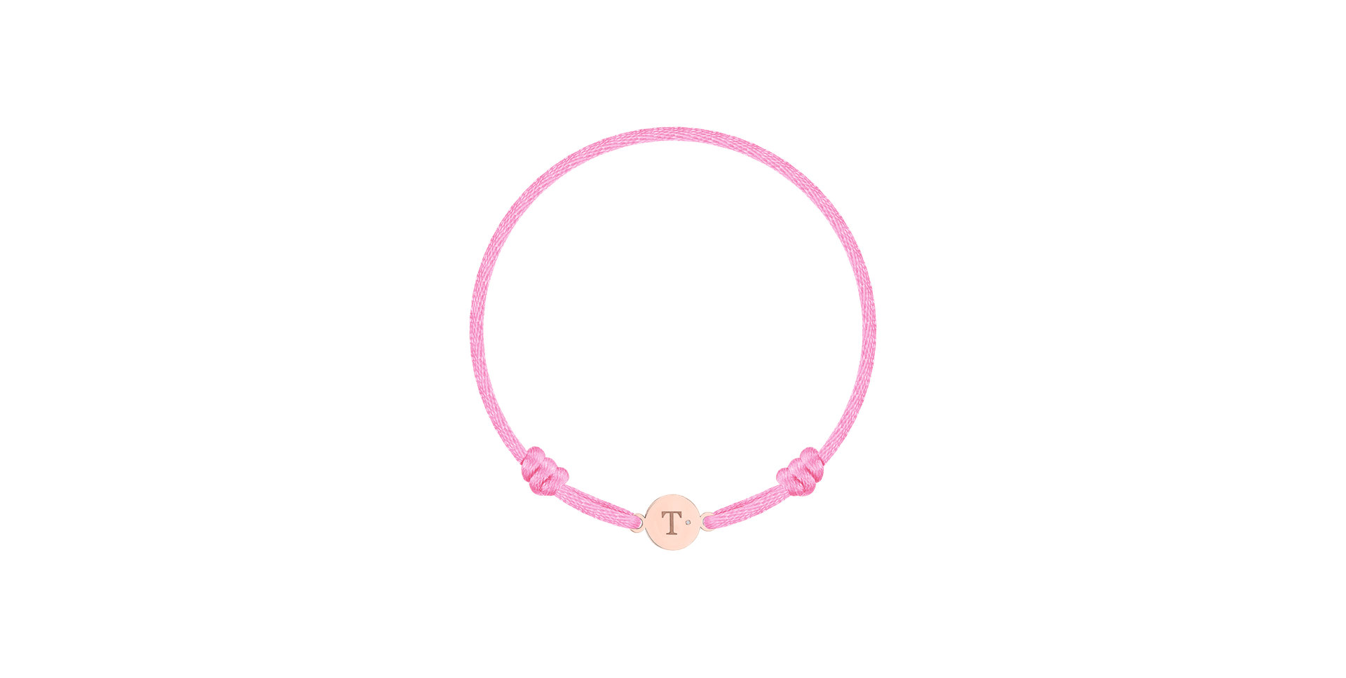 Children's diamond bracelet Circle Letter T