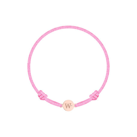 Children's diamond bracelet Circle Letter W