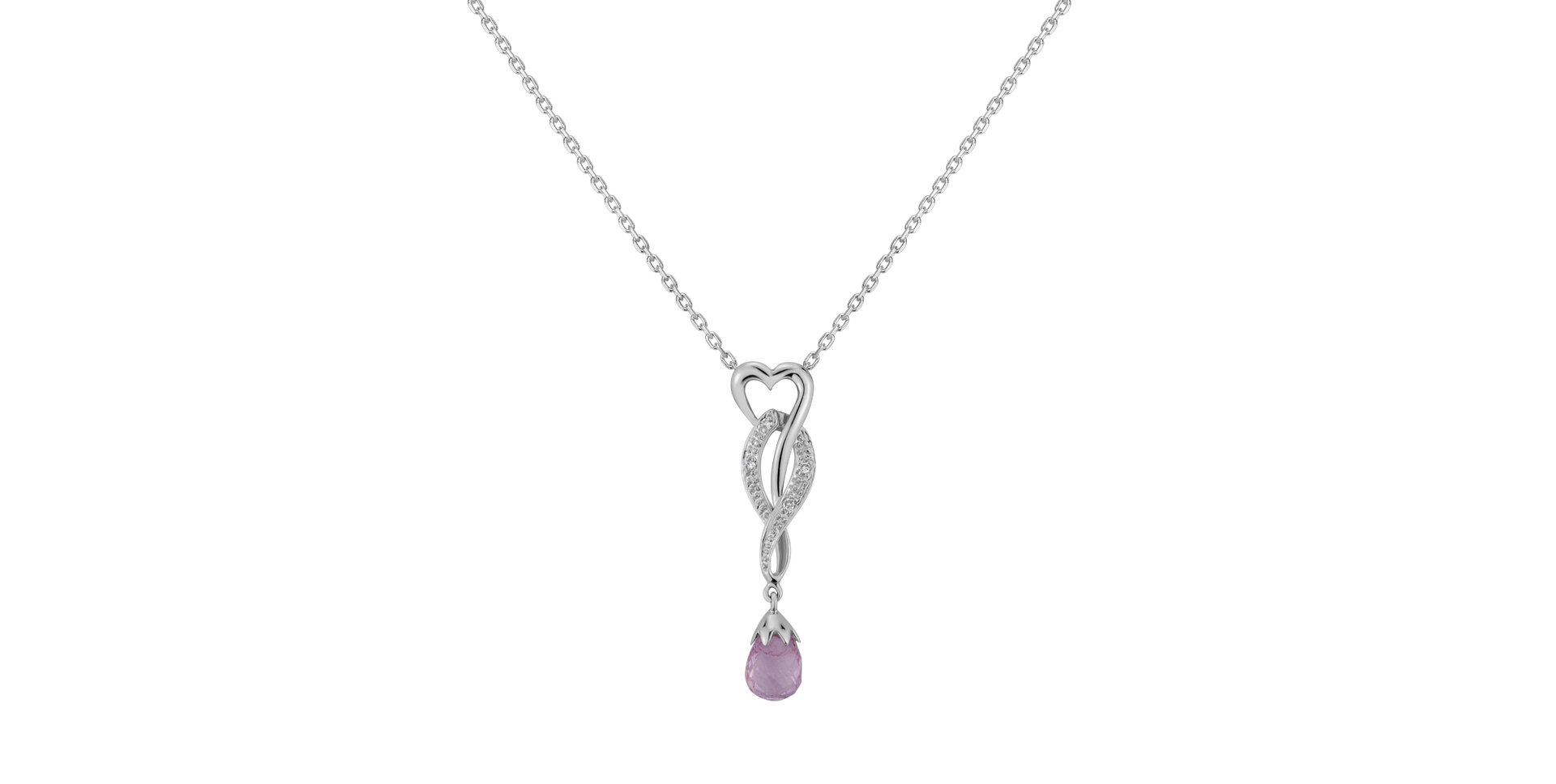 Diamond pendant with Sapphire Love Fairy