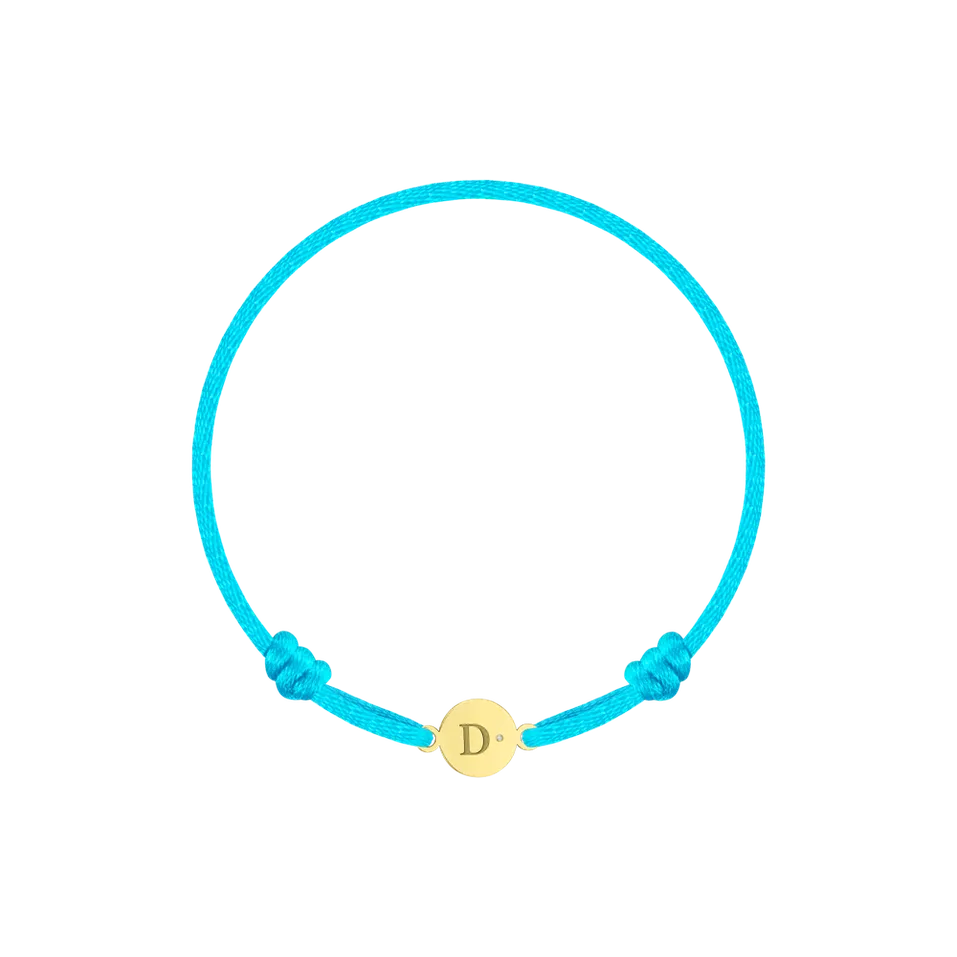 Children's diamond bracelet Circle Letter D