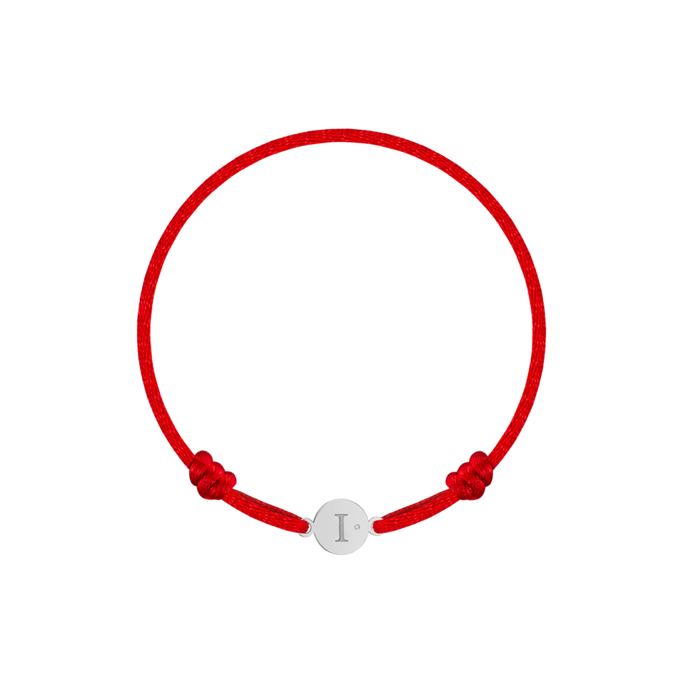 Children's diamond bracelet Circle Letter I