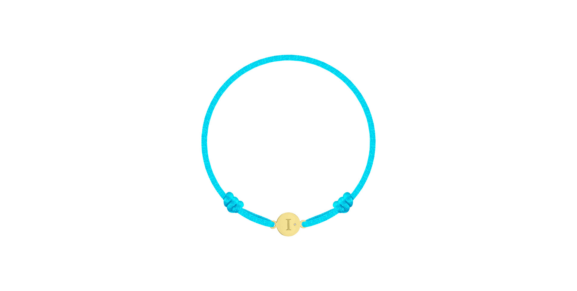 Children's diamond bracelet Circle Letter I