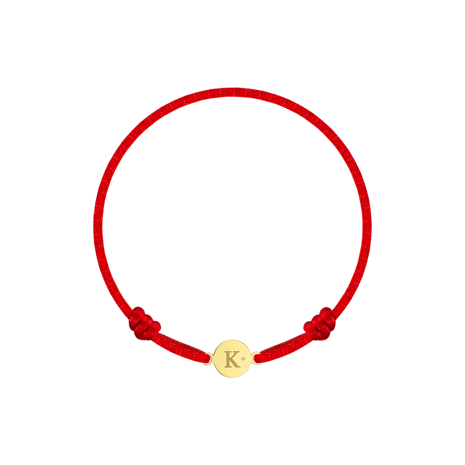 Children's diamond bracelet Circle Letter K