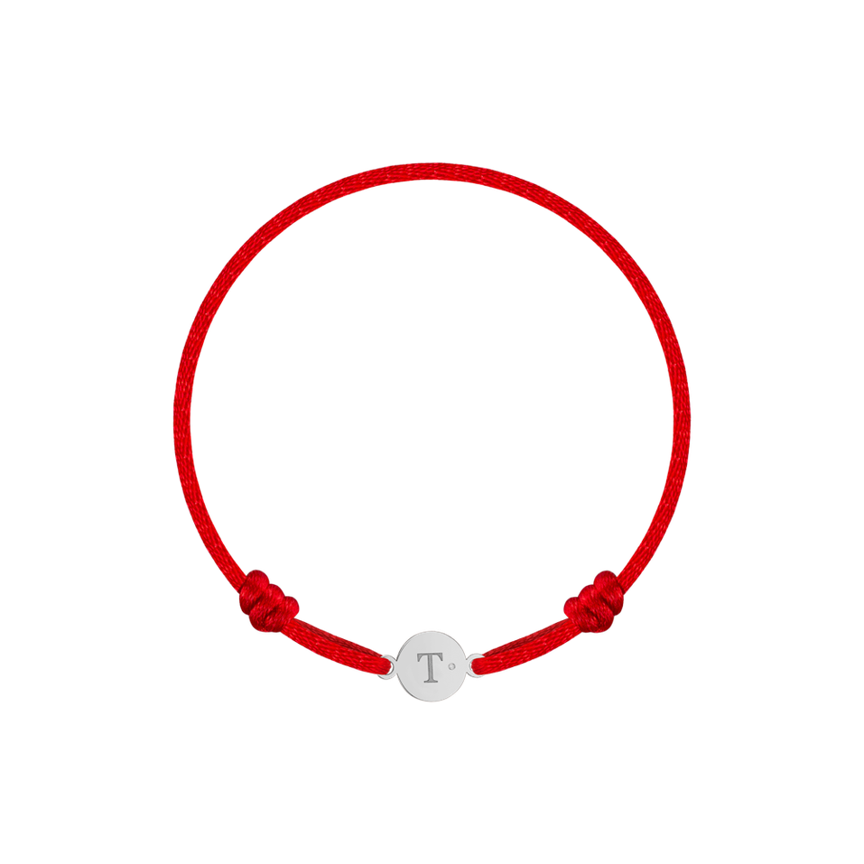 Children's diamond bracelet Circle Letter T