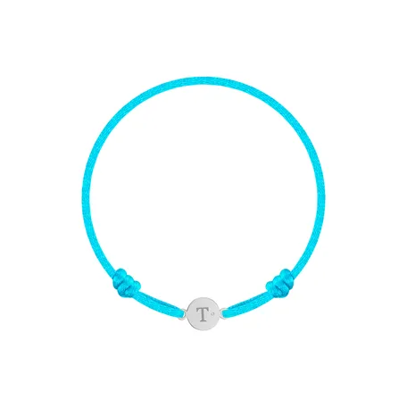 Children's diamond bracelet Circle Letter T