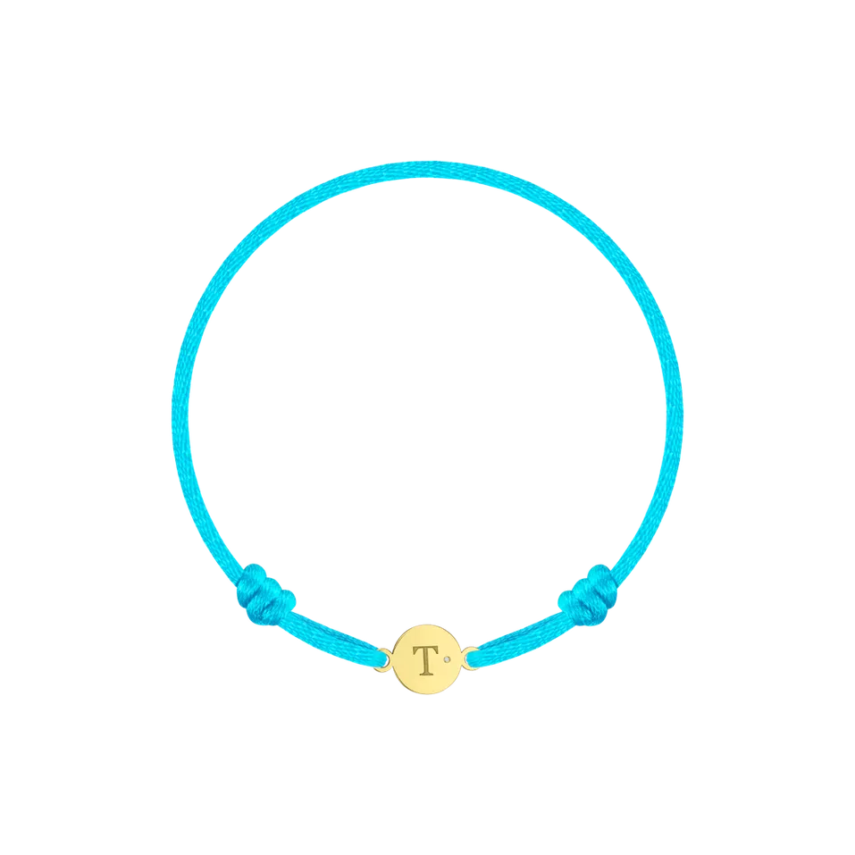 Children's diamond bracelet Circle Letter T