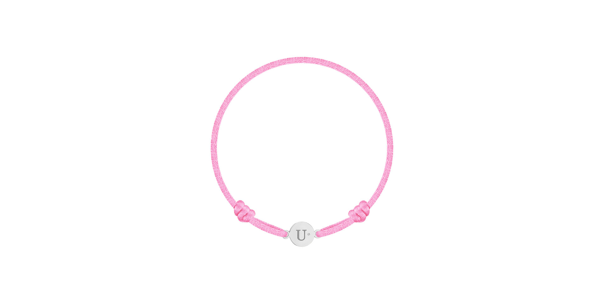 Children's diamond bracelet Circle Letter U