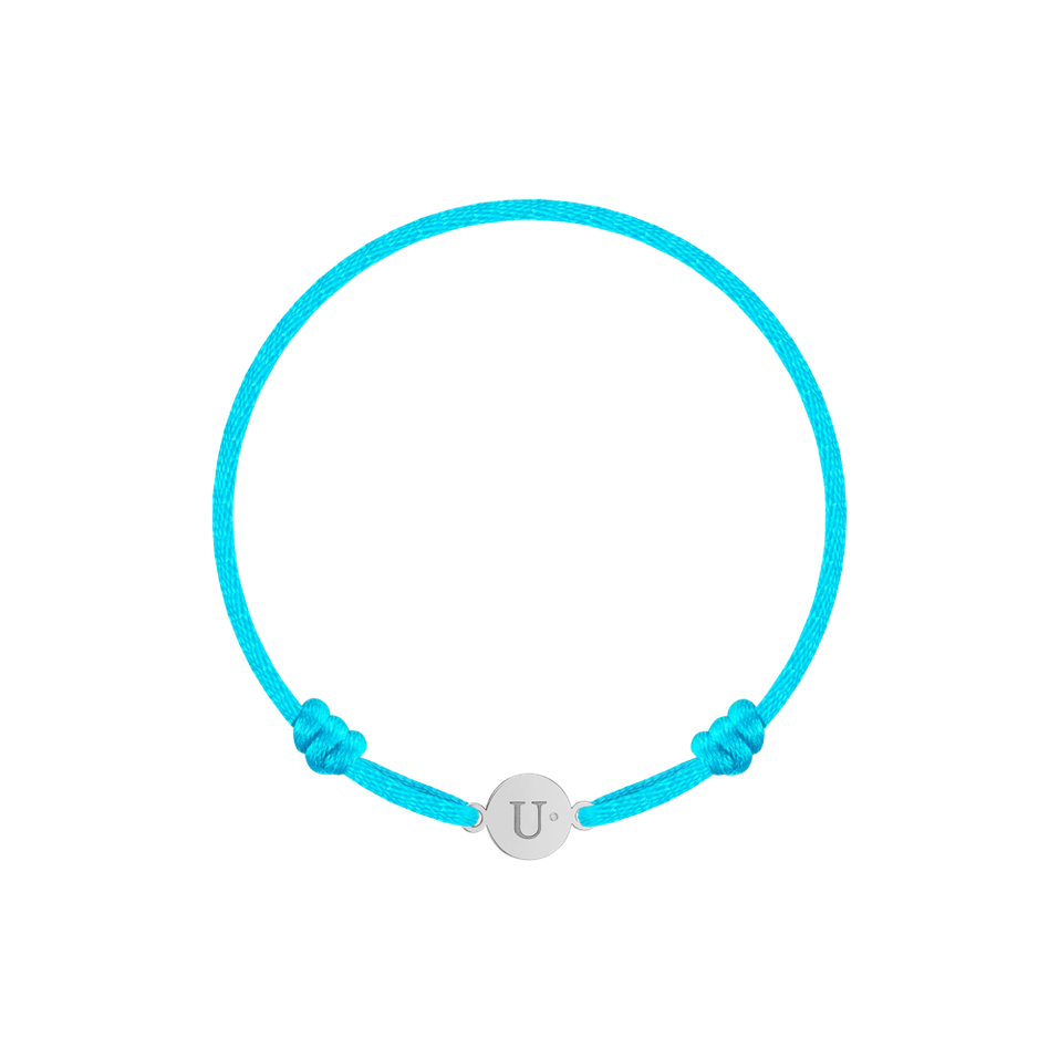 Children's diamond bracelet Circle Letter U