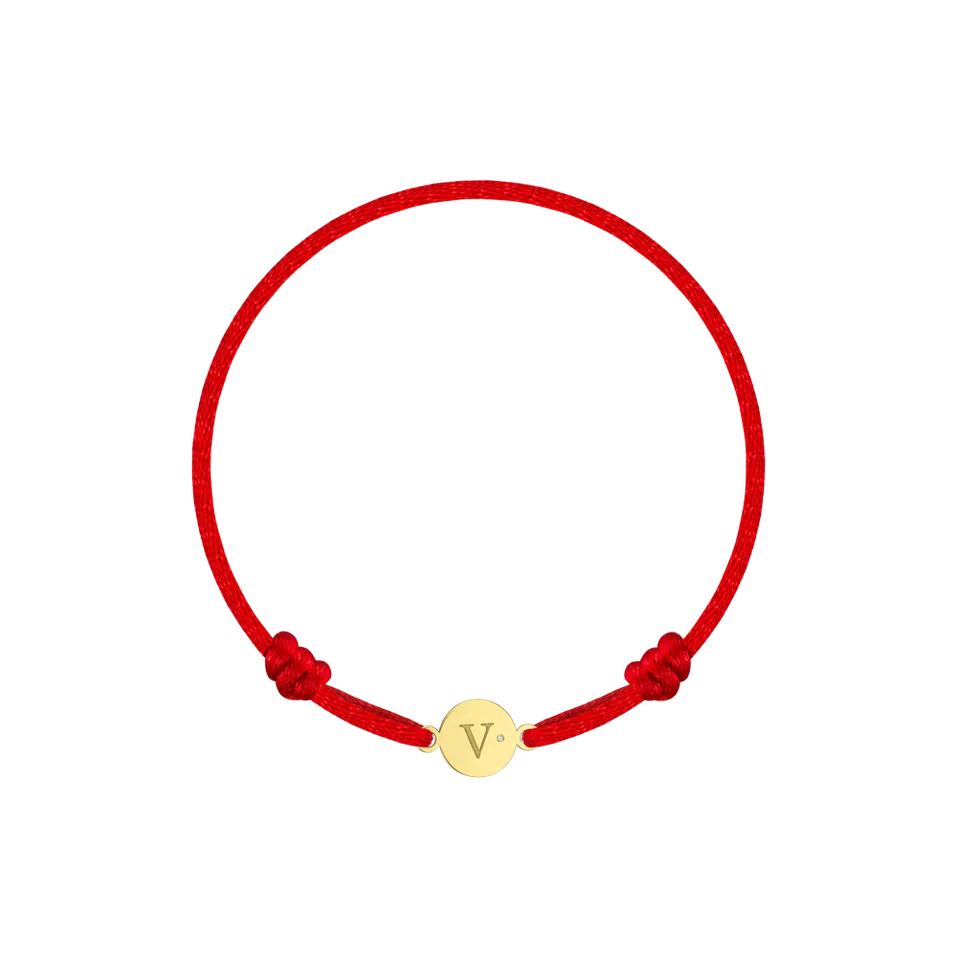 Children's diamond bracelet Circle Letter V