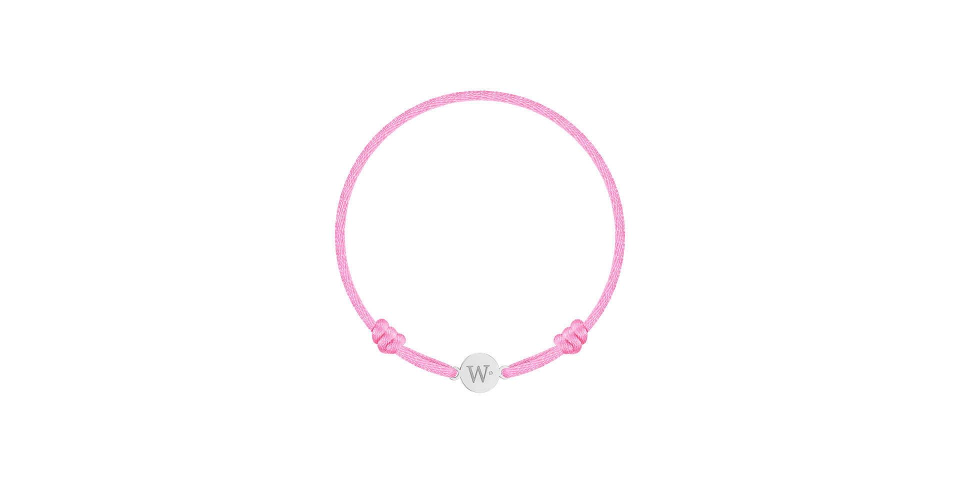 Children's diamond bracelet Circle Letter W