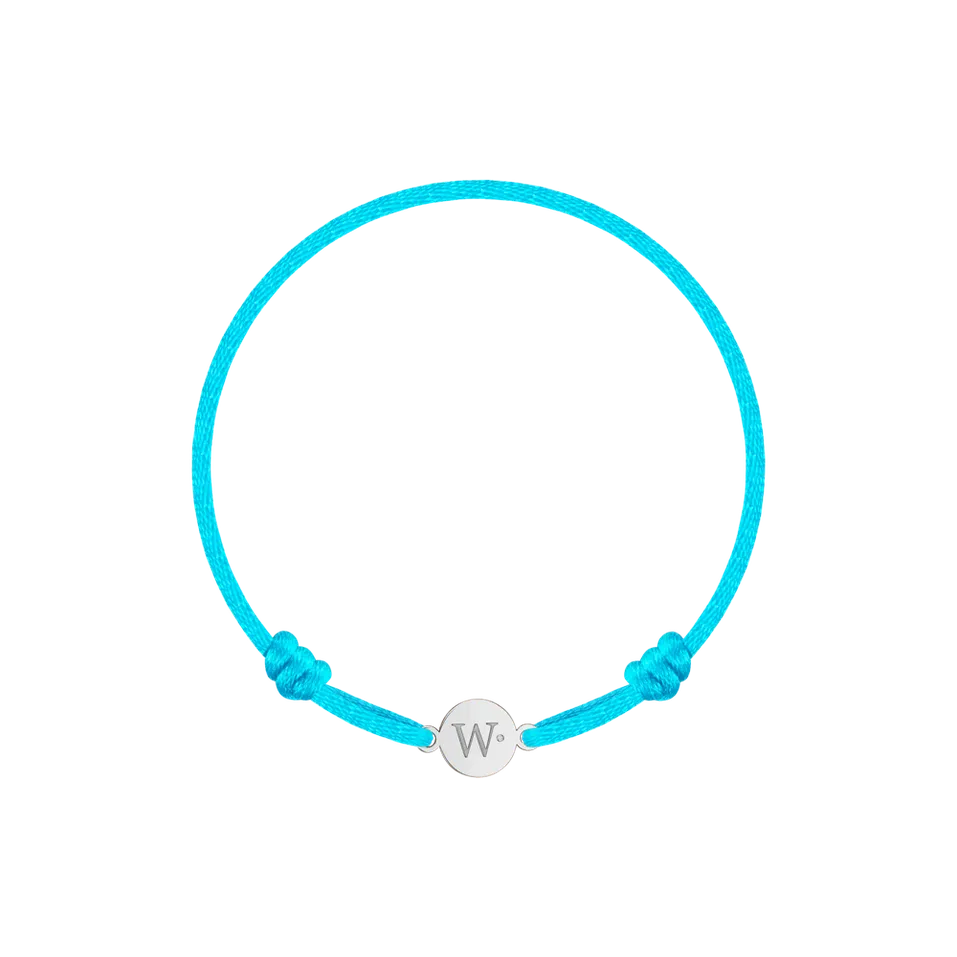 Children's diamond bracelet Circle Letter W