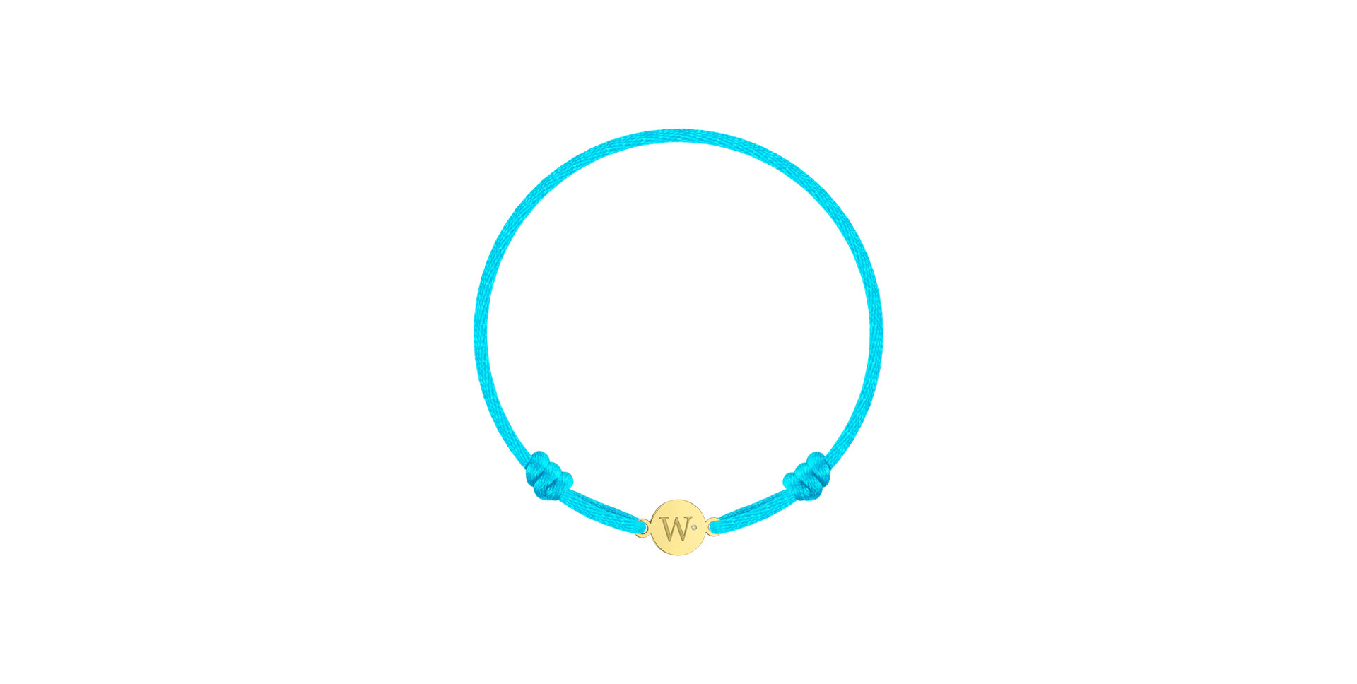 Children's diamond bracelet Circle Letter W
