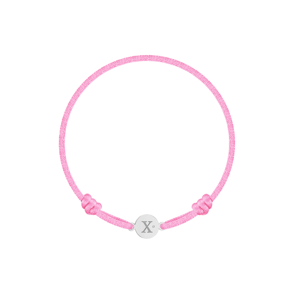 Children's diamond bracelet Circle Letter X