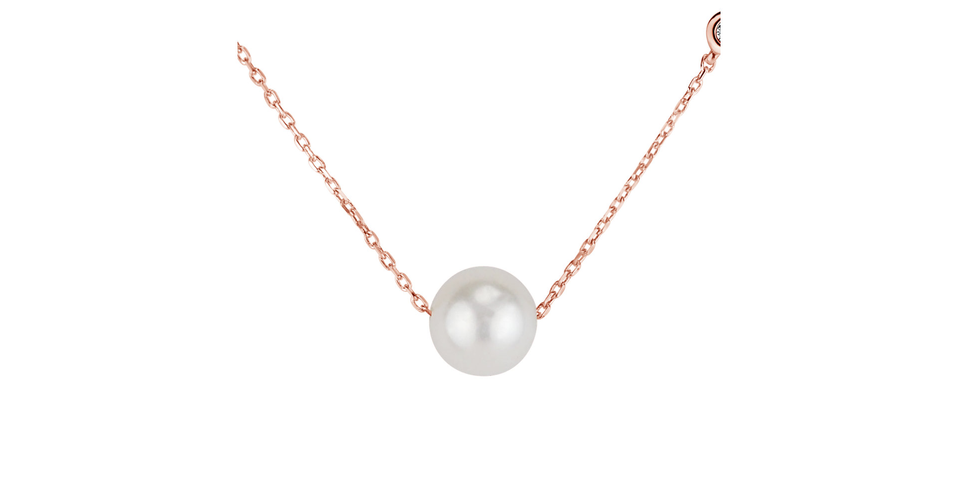 Diamond necklace with Fresh Water Pearl Lakeside Love