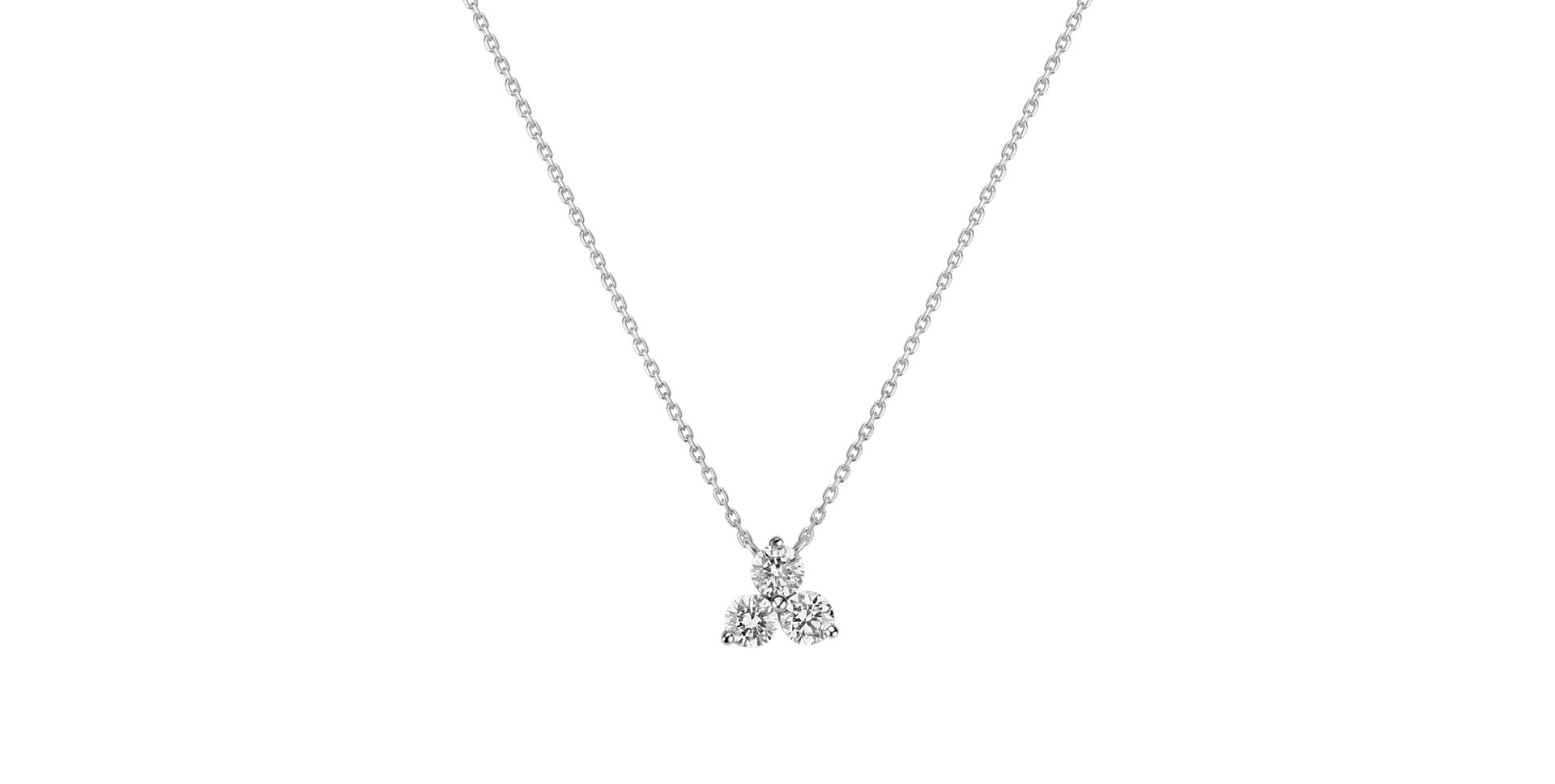 Diamond necklace Sparkling Trefoil