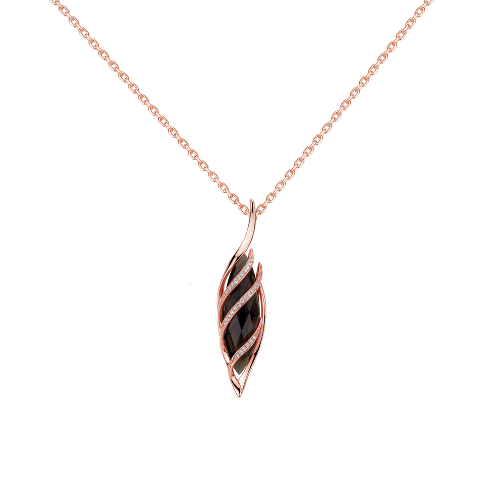 Diamond pendant with Quartz Géant
