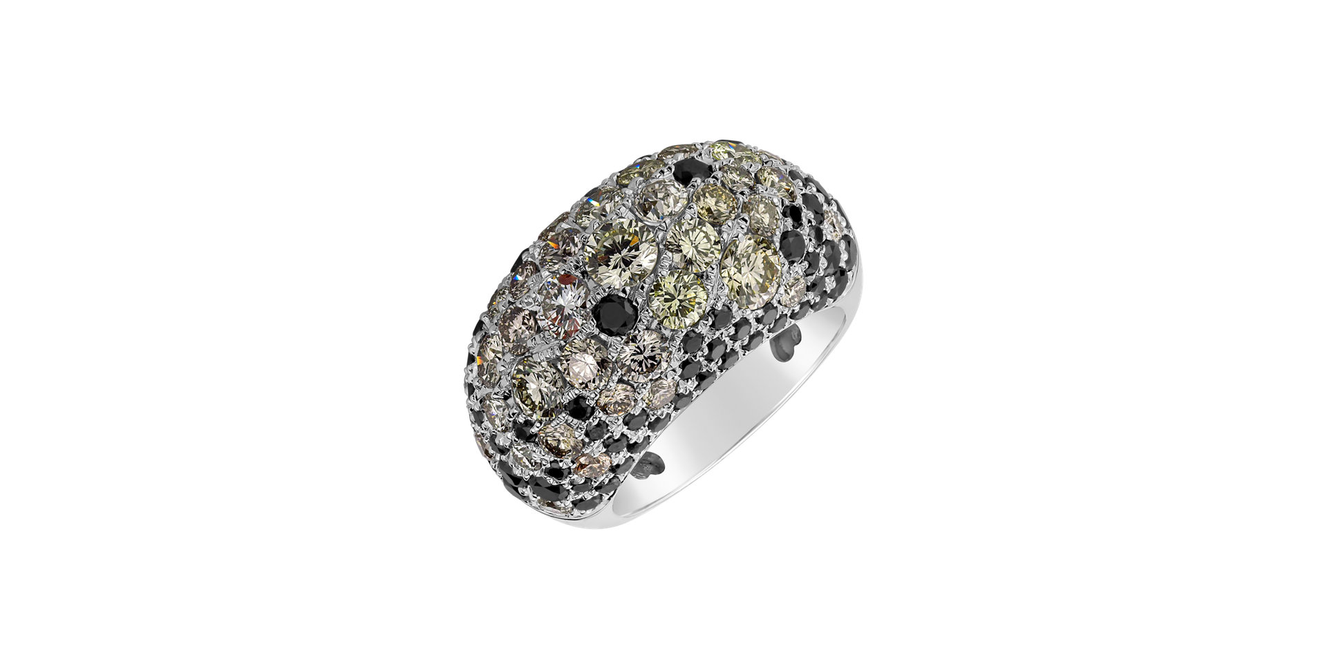 Ring with black and white diamonds Belle