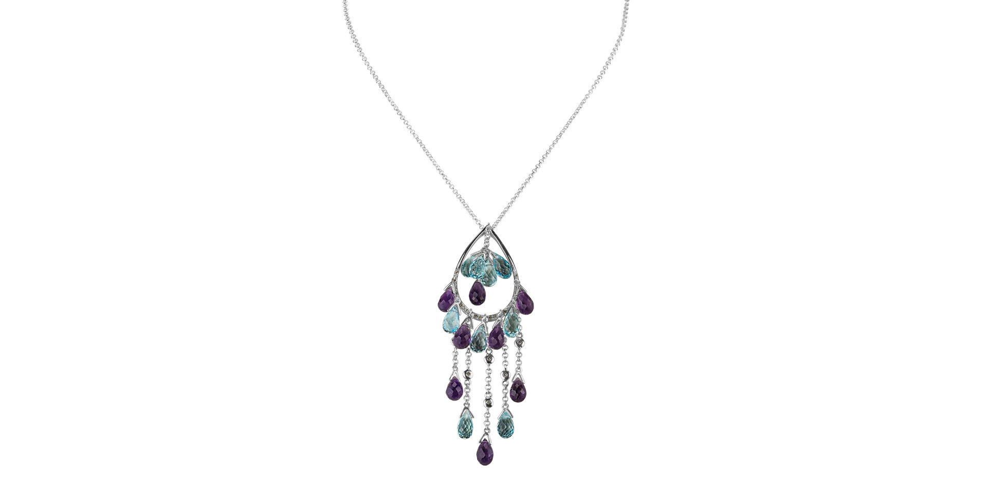 Diamond necklace with gemstones Cattaneo