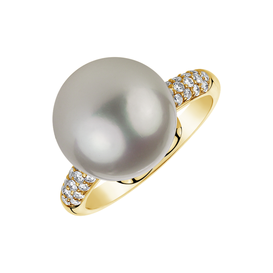 Diamond ring with Pearl Shiny Bubble