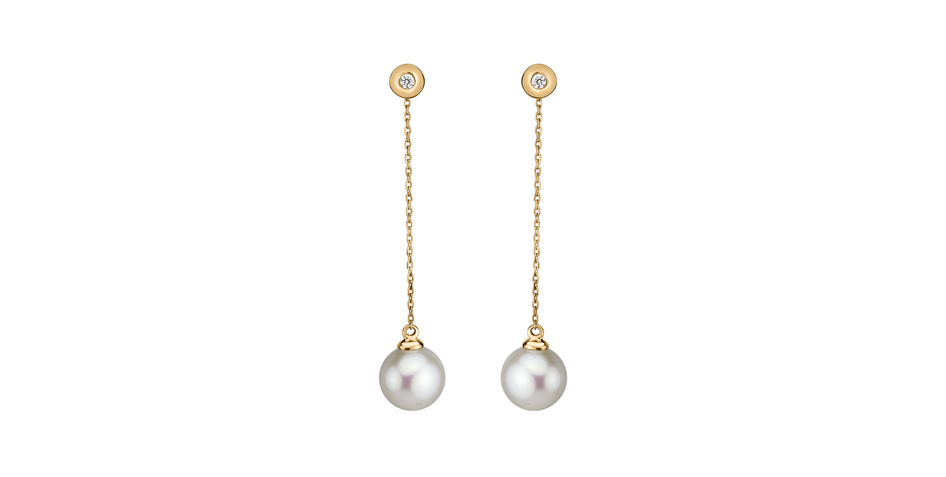 Diamond earrings with Pearl Pearl Fall