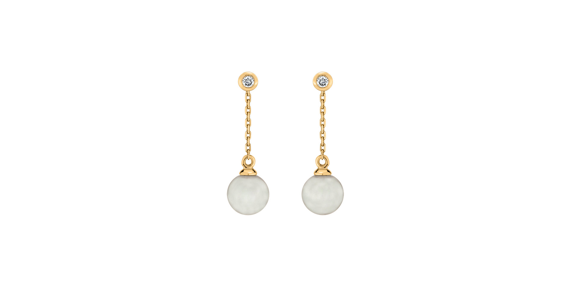 Diamond earrings with Pearl White Lake Soul