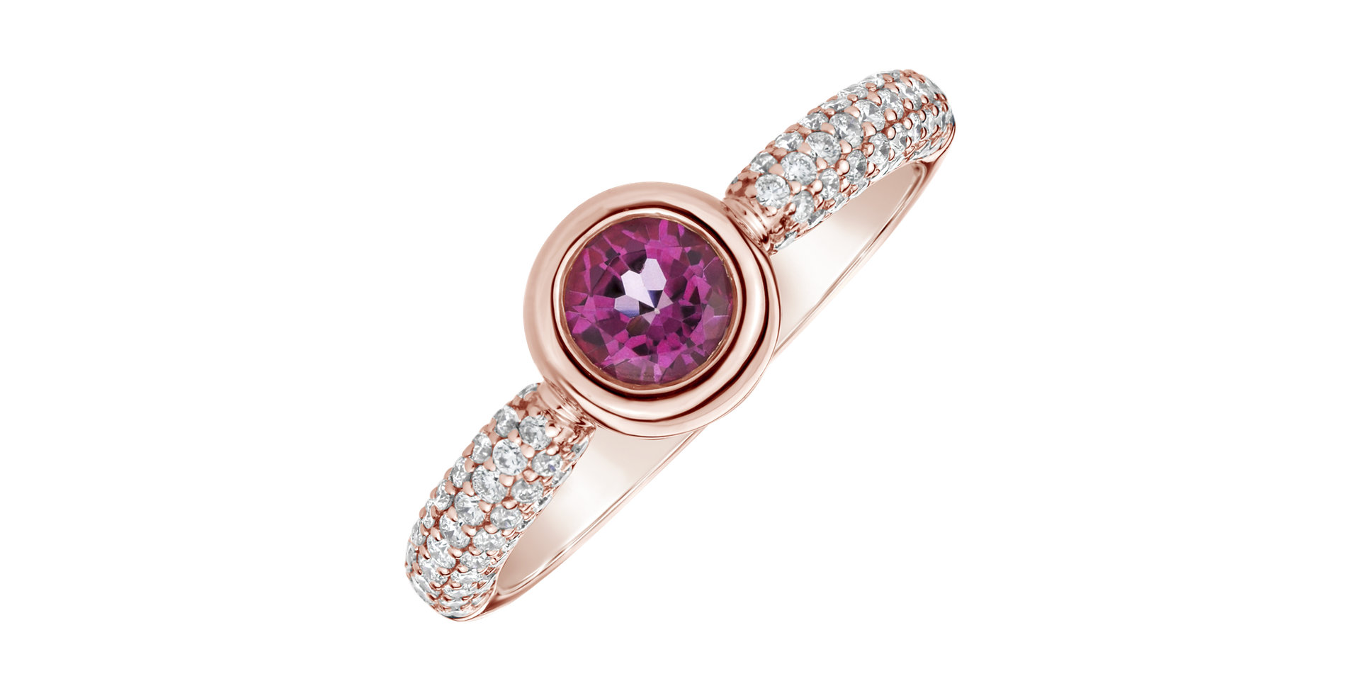 Diamond ring with Topaz Miracle Ray