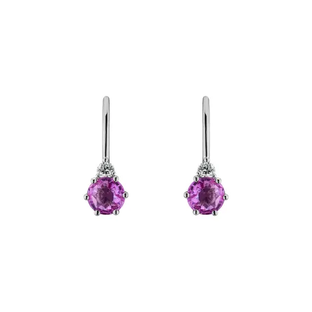 Diamond earrings with Sapphire Lux