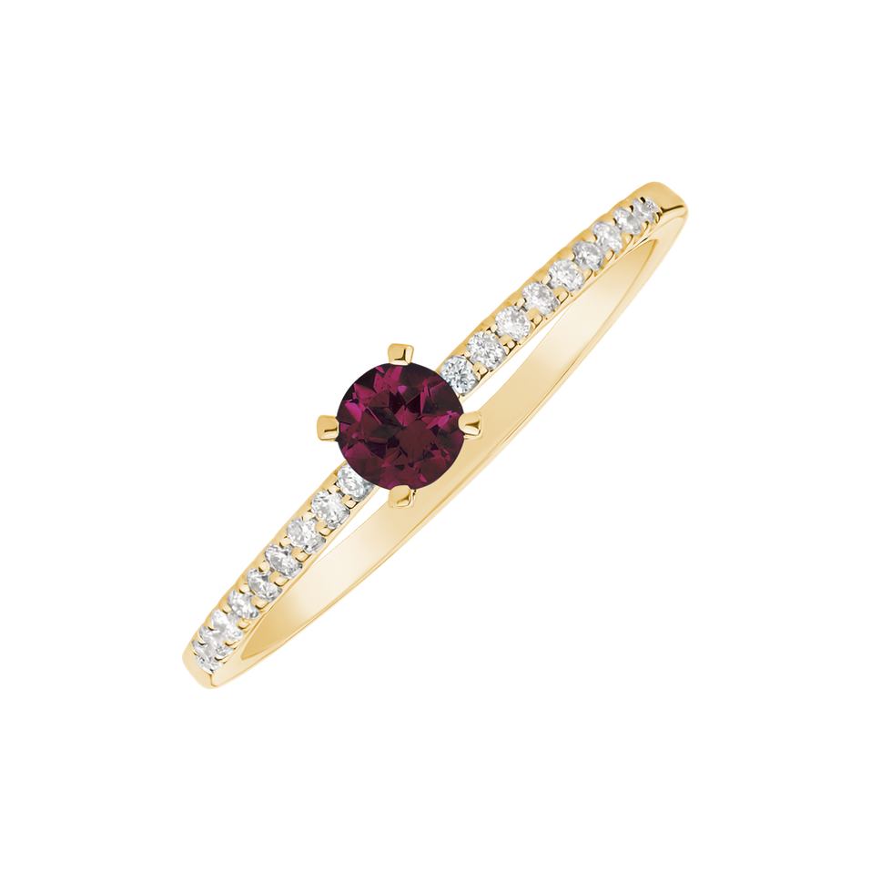 Diamond ring with Ruby Gem Simplicity