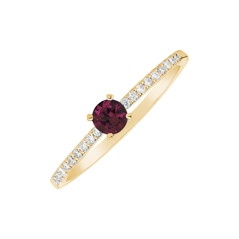 Diamond ring with Ruby Gem Simplicity