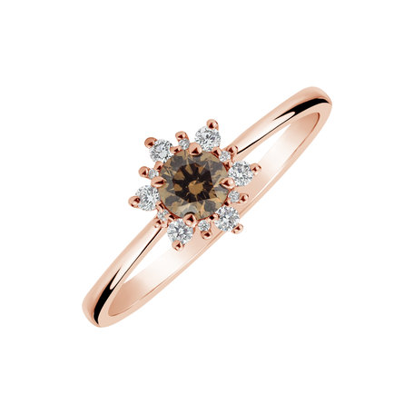 Ring with brown and white diamonds Starlet