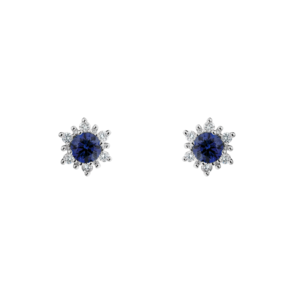 Diamond earrings with Tanzanite Snow Star