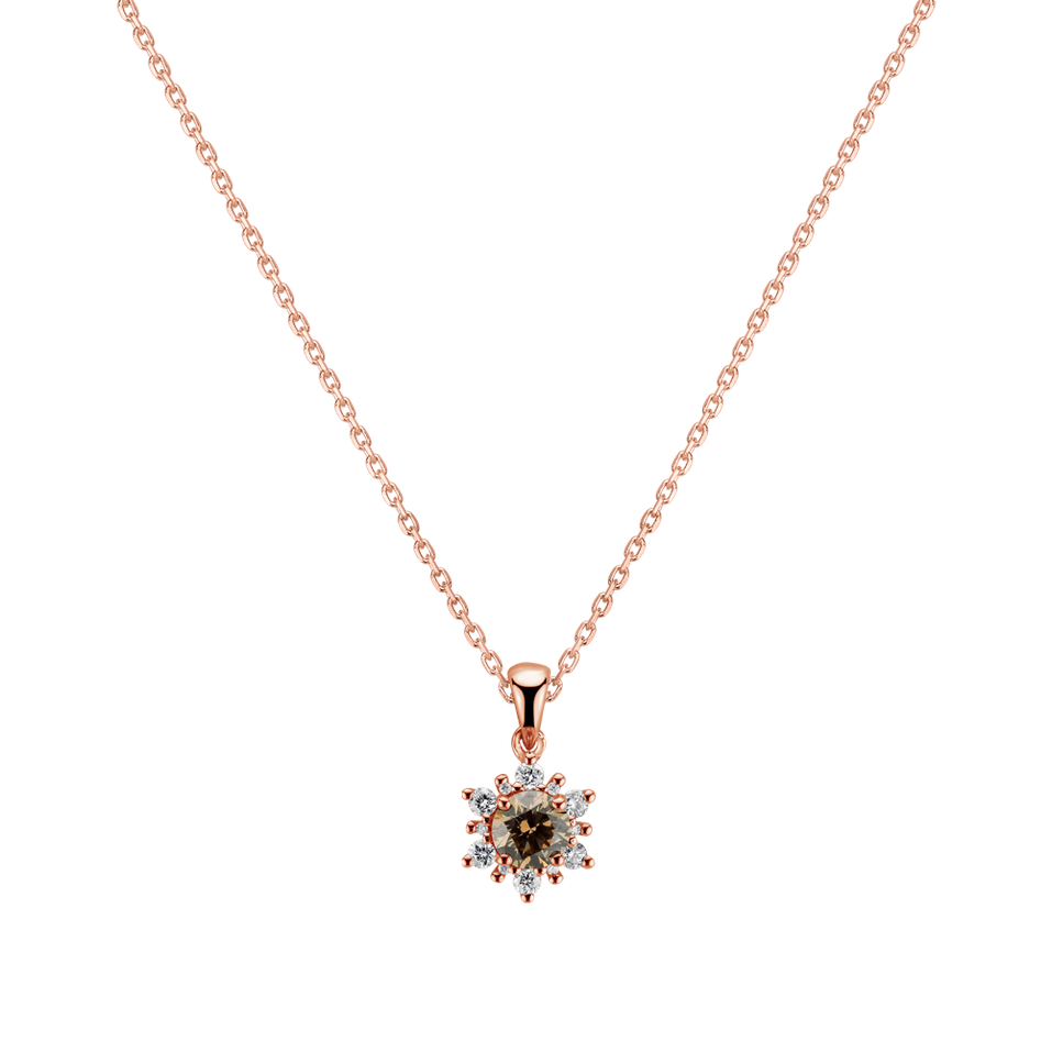 Pendant with brown and white diamonds Snow Star