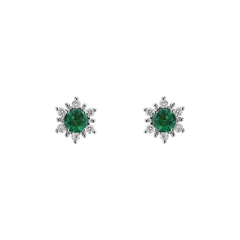 Diamond earrings with Emerald Snow Star
