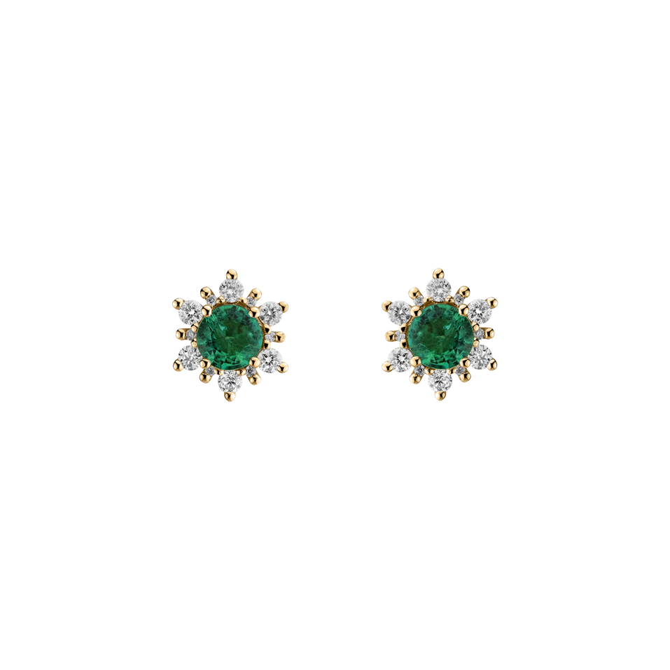 Diamond earrings with Emerald Snow Star