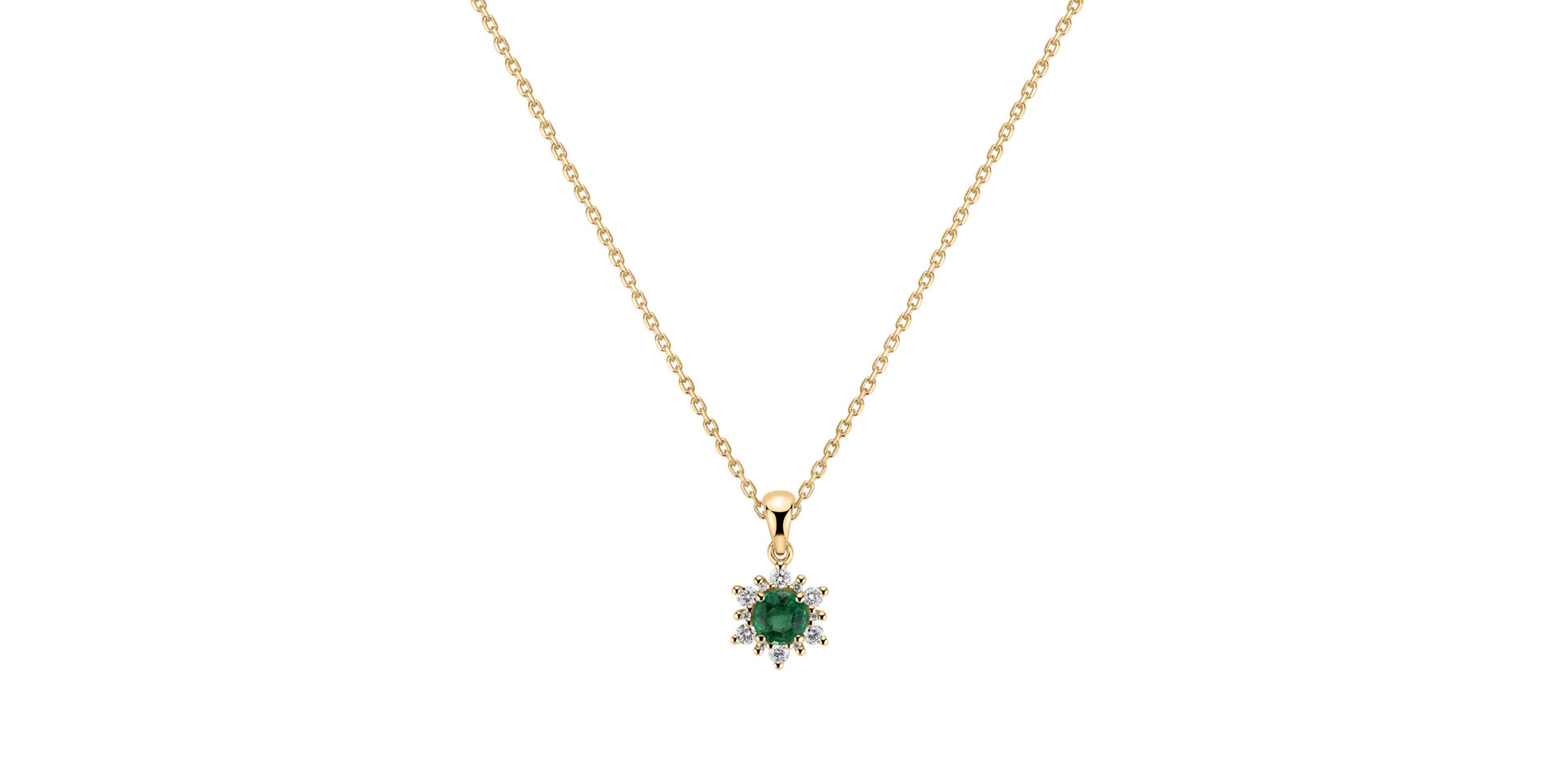 Diamond pendant with Emerald Snow Star