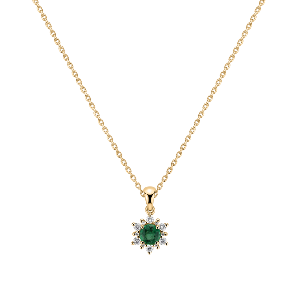 Diamond pendant with Emerald Snow Star