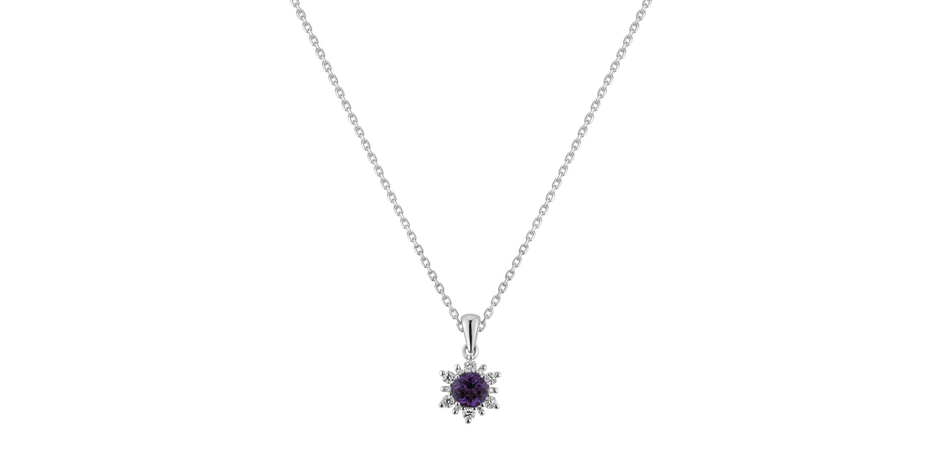 Diamond pendant with Amethyst Brazil Fancy Fairytale