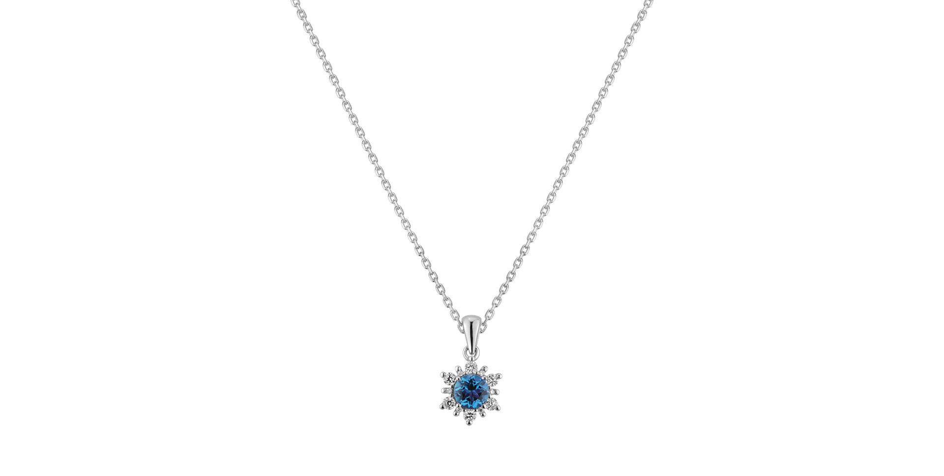 Diamond pendant with Topaz Swiss Fancy Fairytale