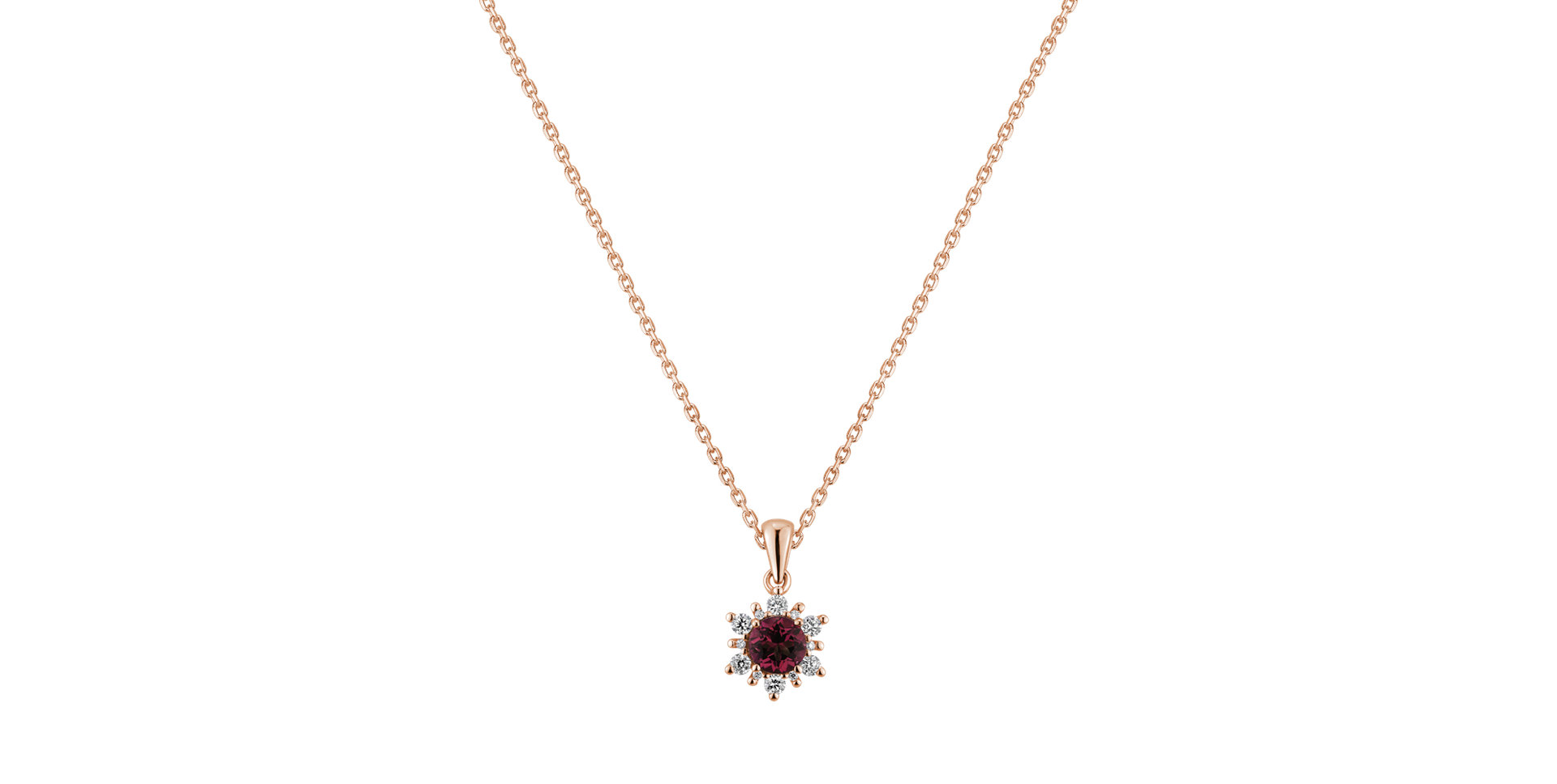 Diamond pendant with Rhodolite Fancy Fairytale