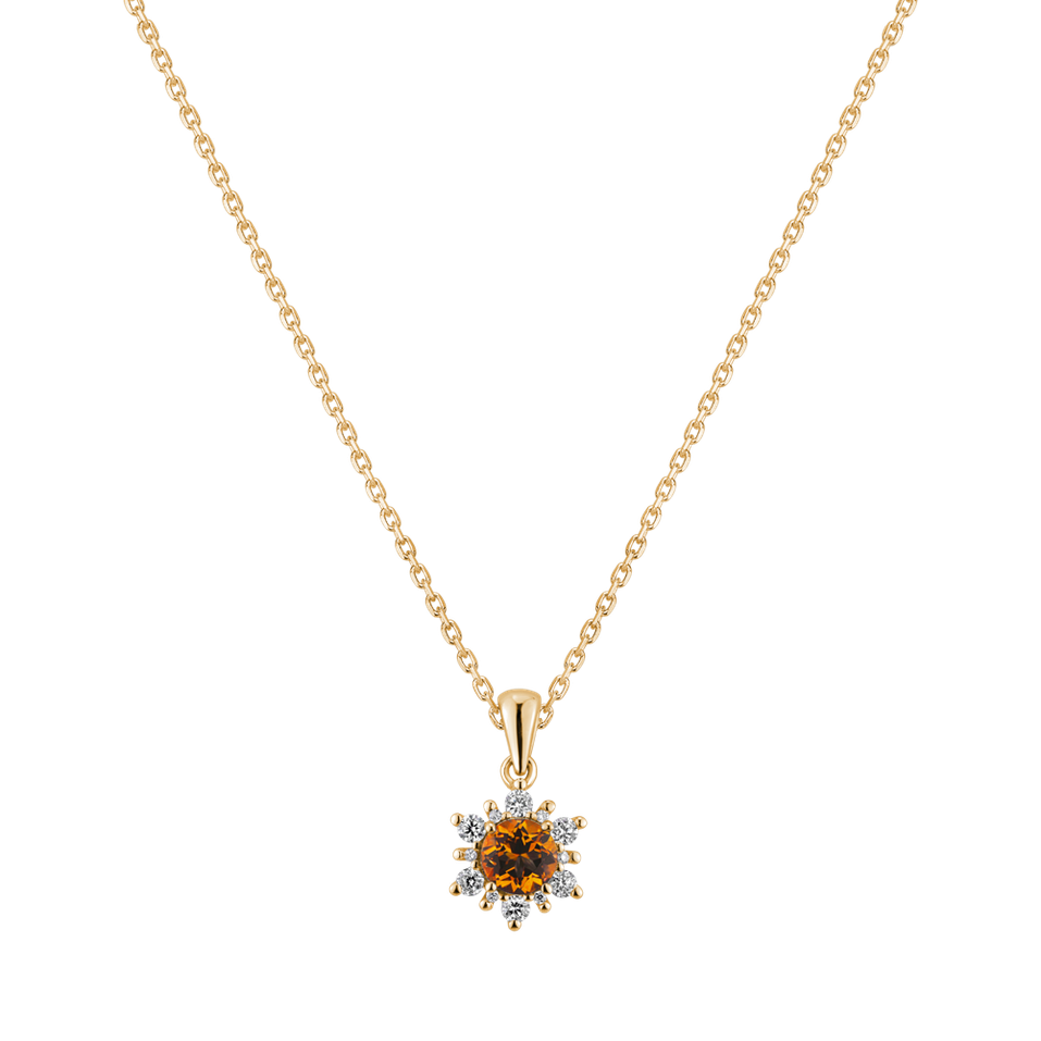 Diamond pendant with Citrine Madeira Fancy Fairytale