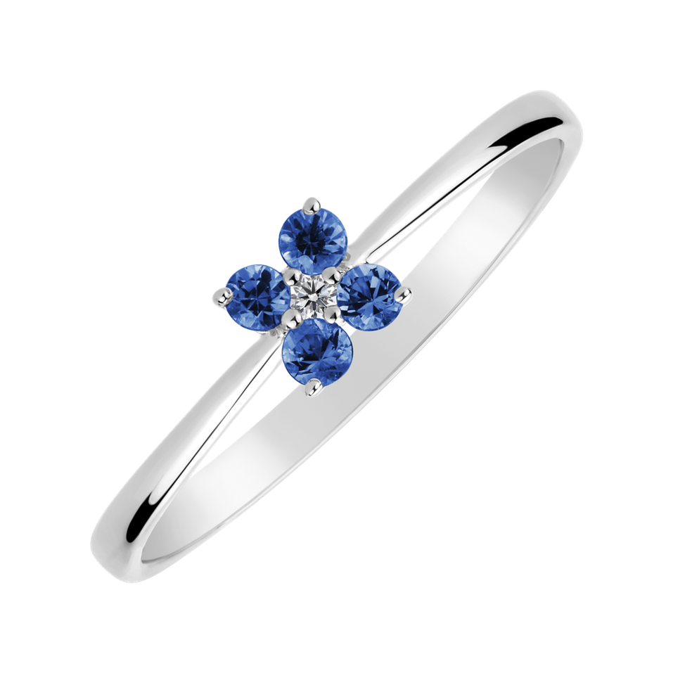 Diamond ring with Tanzanite Divine Bloom