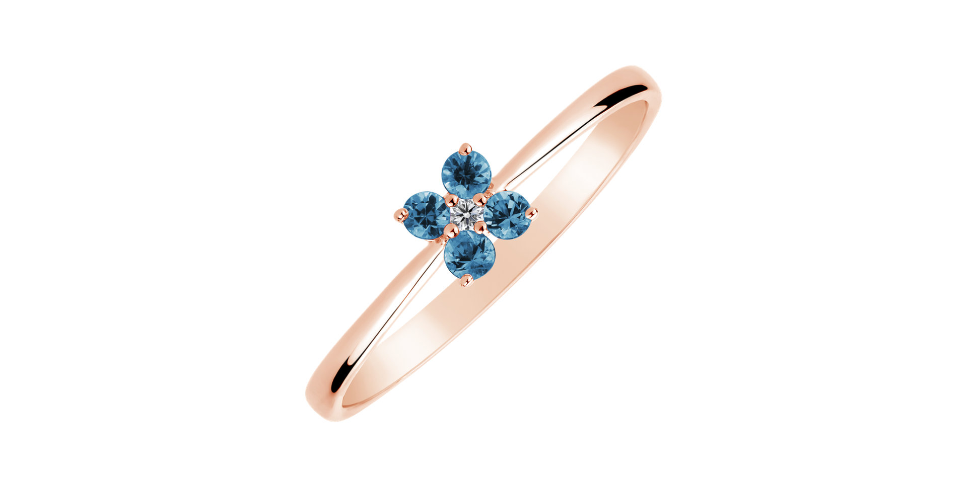 Diamond ring with Topaz Swiss Divine Bloom